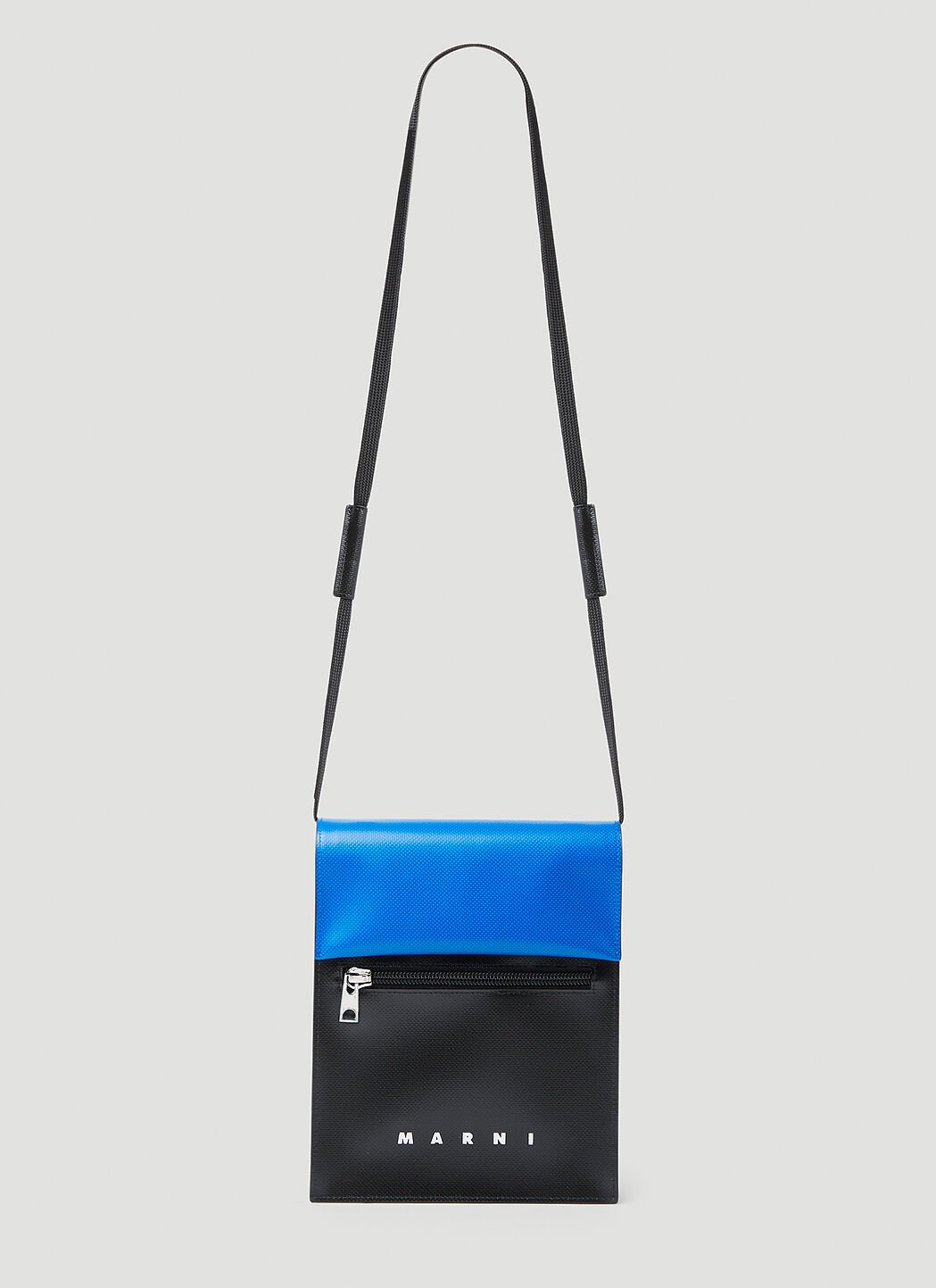 Marni logo-print messenger bag - Black