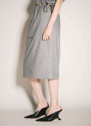 Balenciaga Shoe Bag Midi Skirt Grey bal0258003