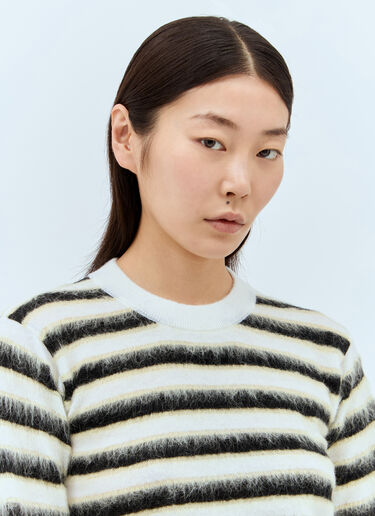 Marni Striped Wool-Mohair Sweater White mni0257008