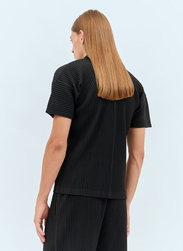 Homme Plissé Issey Miyake Pleated Polo Top Black hmp0158008