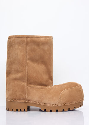 MSCHF Alaska Faux-Fur Low Boots Brown msc0156001