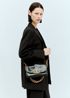 Balenciaga BB Soft Small Flap Shoulder Bag Black bal0256008