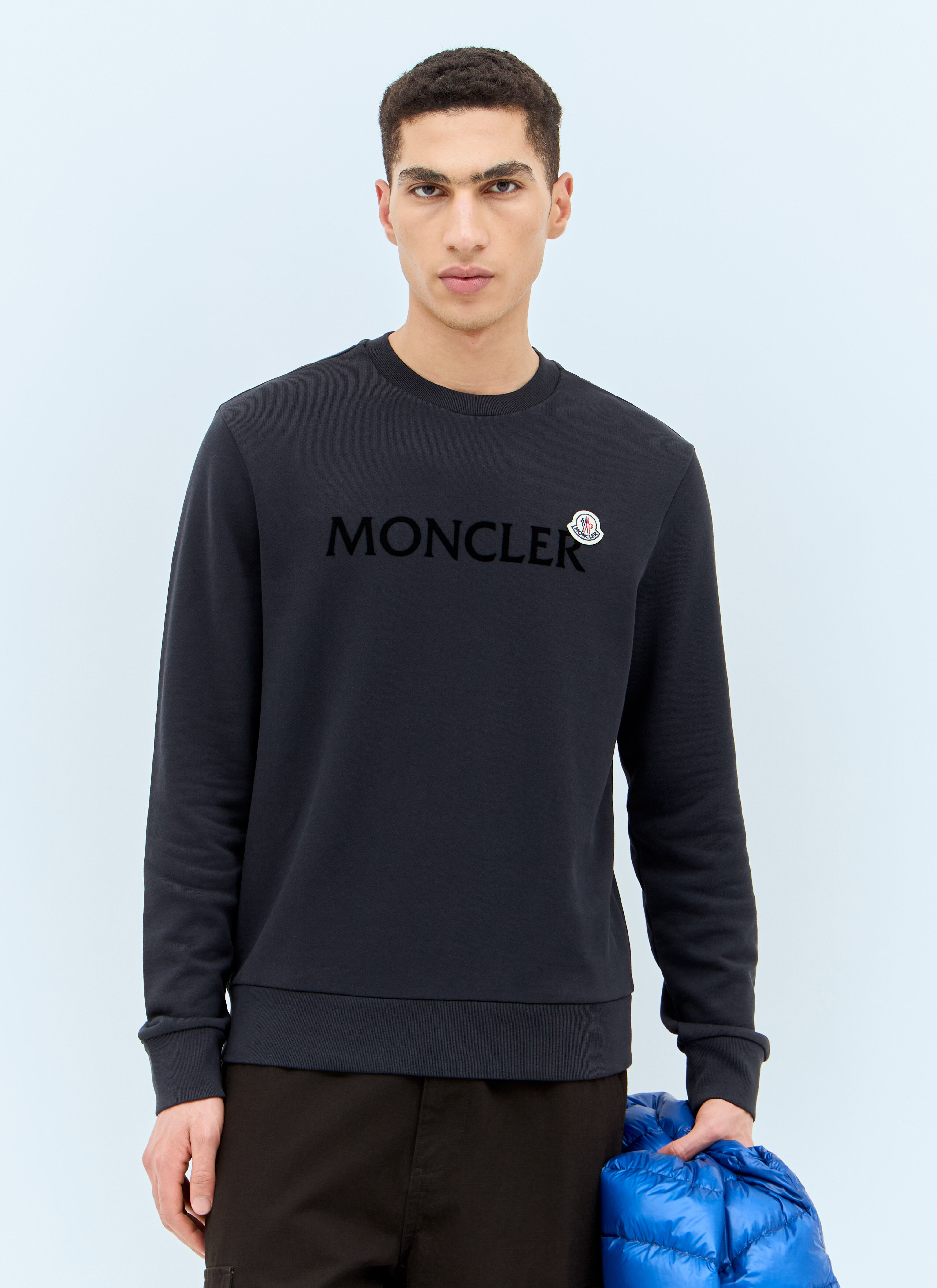 Moncler 徽标贴饰运动衫 黑色 mon0157030