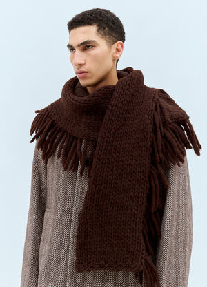 Dries Van Noten Mojag Short Scarf Dark Brown dvn0158018