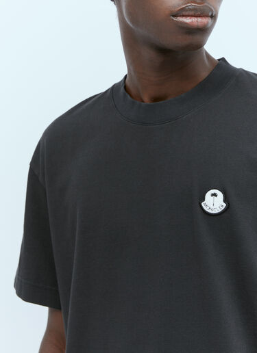 Moncler x Palm Angels 로고 패치 티셔츠 블랙 mpa0355012