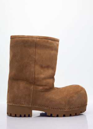 Moncler Alaska Faux-Fur Low Boots Camel mon0257001