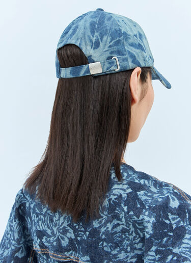 GANNI Logo Embroidery Baseball Cap Blue gan0257060