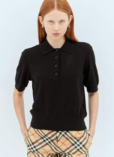 Burberry Knit Polo Shirt Black bur0257001