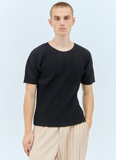 Homme Plissé Issey Miyake プリーツ T シャツ  ブラック hmp0157023