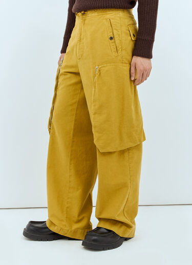 Dries Van Noten Drawstring Cargo Pants Yellow dvn0158011