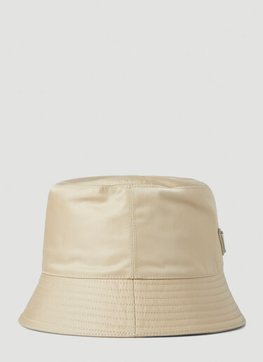 Prada Logo Plaque Bucket Hat in Cream | LN-CC