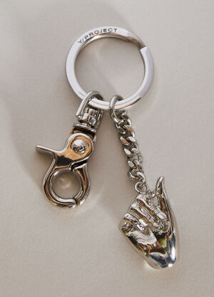 Vivienne Westwood Mini Finger Heart Pendant Keyring Silver vvw0157014