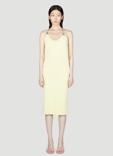 Bottega Veneta Viscose Long Dress With Chain Yellow bov0255027