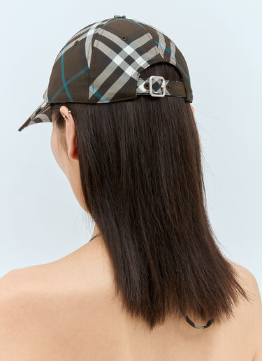 Burberry Check Baseball Cap Green bur0257031