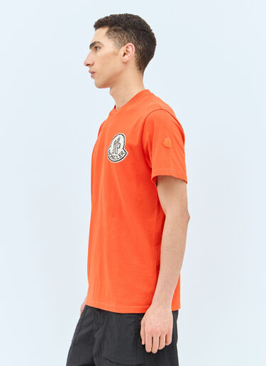 Moncler 로고 아플리케 티셔츠 오렌지 mon0157029