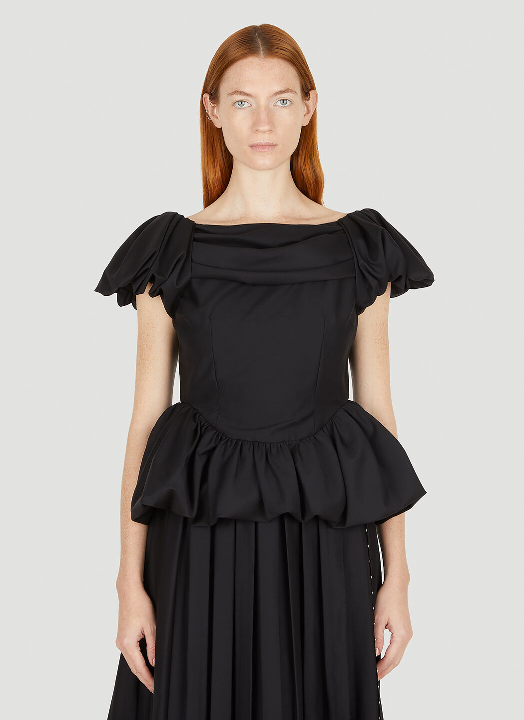 Simone Rocha Sculpted Puff Sleeve Top in Black | LN-CC®