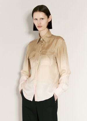 Prada Ombre Silk Shirt Beige pra0256027