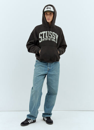 Stüssy Logo Print Hooded Sweatshirt Black sts0157011