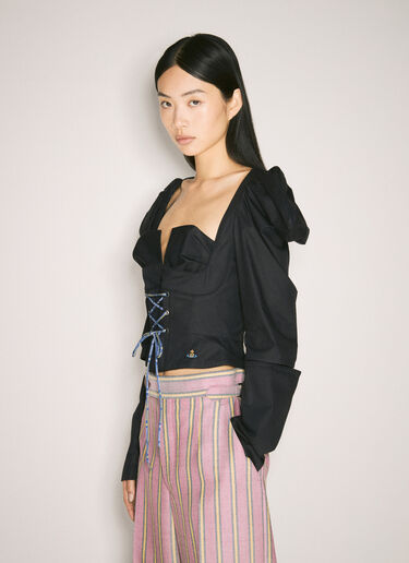 Vivienne Westwood 페바 크롭 탑 블랙 vvw0257031