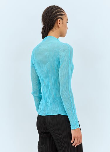 Issey Miyake Chiffon Twist 1 Long-Sleeve Top Blue ism0258012