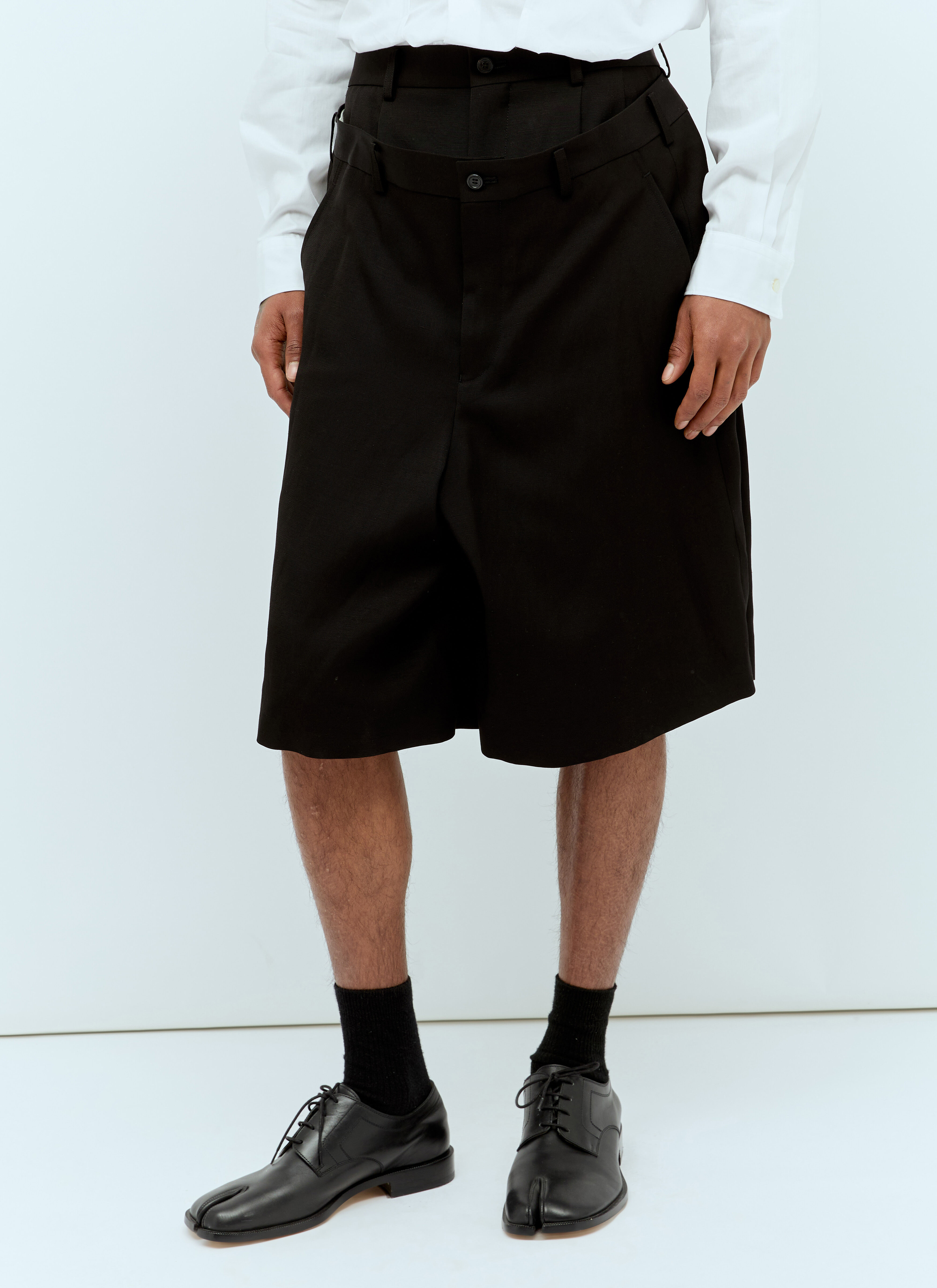 Acne Studios Draped Front Bermuda Shorts Black acn0157010