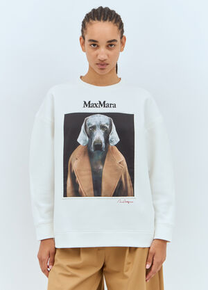 Max Mara Dog Print Sweatshirt White max0257028