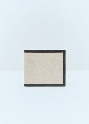 Burberry Cotton Canvas Leather Bi-Fold Wallet Beige bur0154025