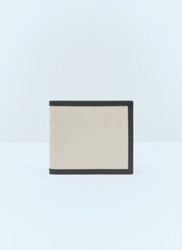 Thom Browne Cotton Canvas Leather Bi-Fold Wallet Black thb0156010