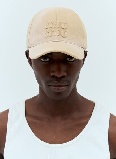 Miu Miu Denim Baseball Cap Beige miu0157011