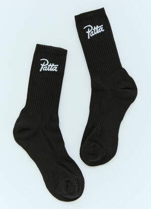 Patta Logo Jacquard Socks Black pat0154025