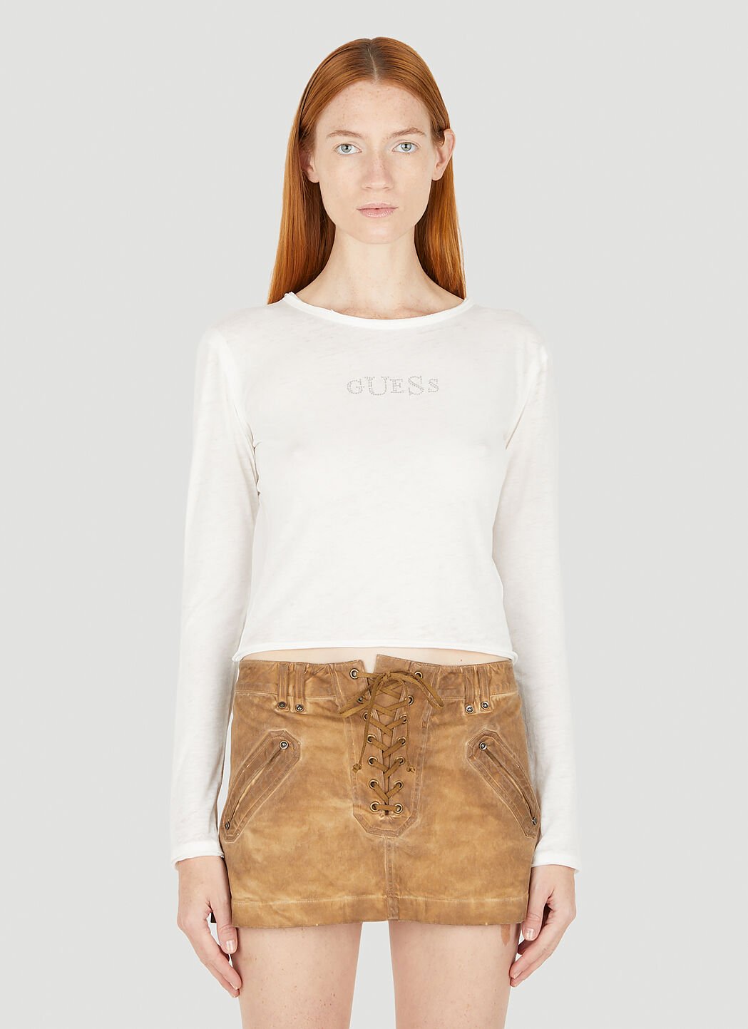 Gucci Logo Long Sleeve T-Shirt White guc0257008