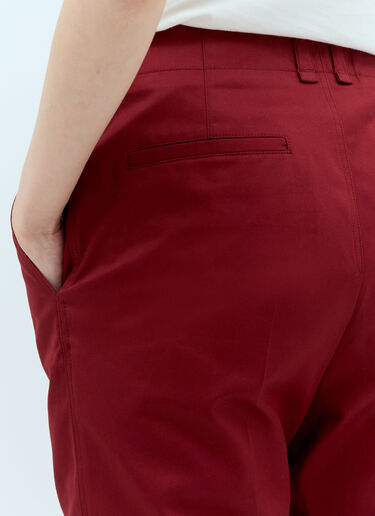 Saint Laurent Cotton Twill Pants Red sla0256005