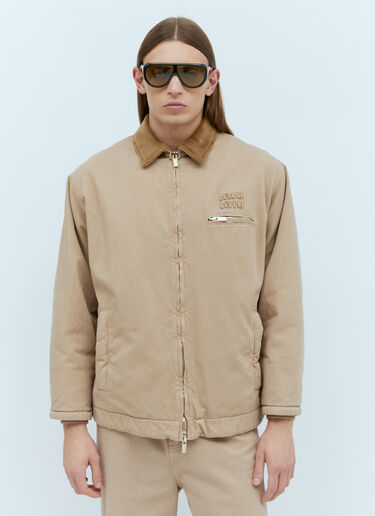 Miu Miu Garment-Dyed Gabardine Blouson Jacket Beige miu0155001