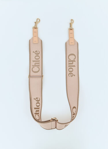 Chloé Logo Embroidery Canvas Strap Beige chl0257028