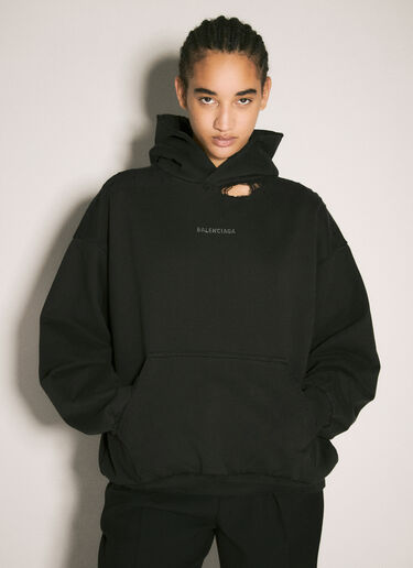 Balenciaga Back Hooded Sweatshirt Black bal0257013