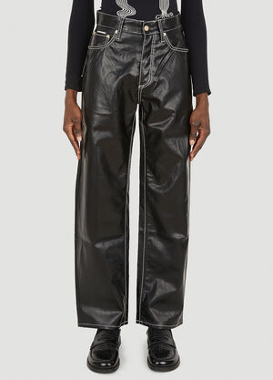 Thom Browne Benz Vegan Leather Pants Navy thb0156007