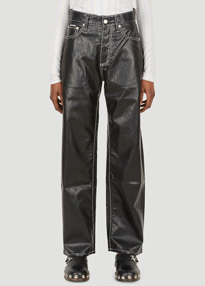 Max Mara Benz Vegan Leather Pants White max0256014
