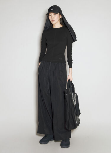 Y-3 Wide-Leg Drawstring Pants Black yyy0256003