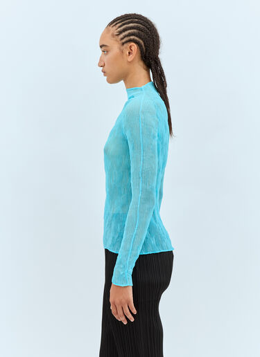 Issey Miyake Chiffon Twist 1 Long-Sleeve Top Blue ism0258012