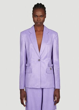 Versace Padlock Strap Suit Single Breasted Blazer Blue ver0255008