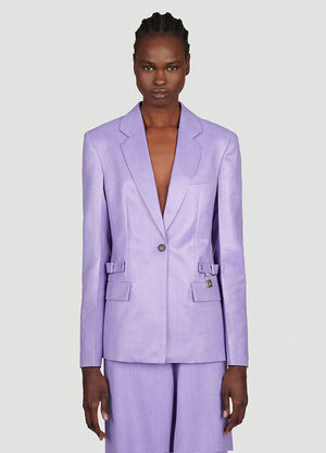 Versace Padlock Strap Suit Single Breasted Blazer Blue ver0255008