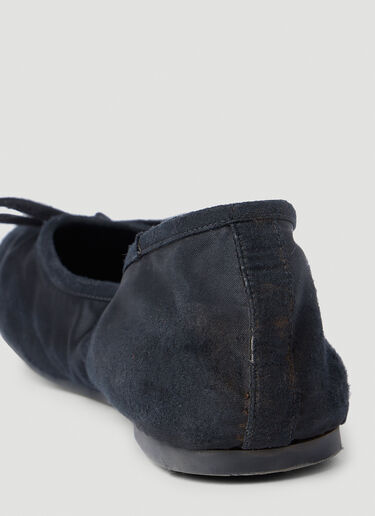 Black Suede Ballerina Flat Shoes - Women's Flats - Vintage Shoes - Han