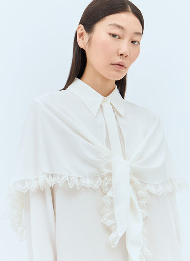 Chloé Knotted Heritage Cape Blouse White chl0257007