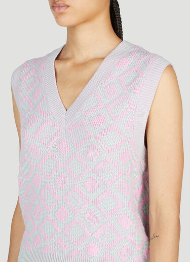 Acne Studios Diamond Jacquard Sleeveless Sweater Lilac acn0253010