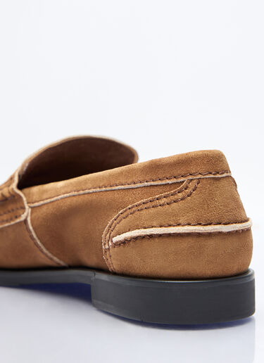 Miu Miu Faded Suede Loafers Brown miu0257016