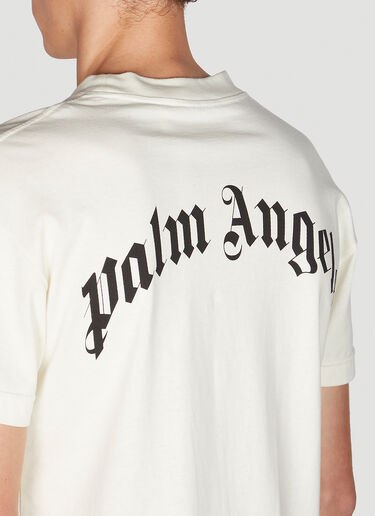 8 Moncler Palm Angels 로고 프린트 T-셔츠 화이트 mpa0351013