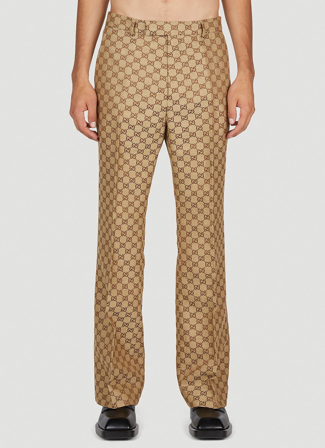 Gucci Cotton Pant With Bees And Stars 860  liked on Polyvore featuring  mens fashion mens clothing  Mens pants casual Cotton casual pants  Cotton pants men