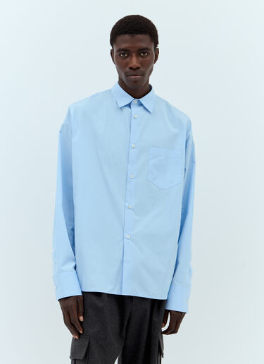 Prada Poplin Shirt Blue pra0158007