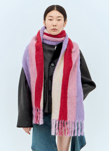 Marni Maxi Logo Mohair And Wool Scarf Purple mni0257017