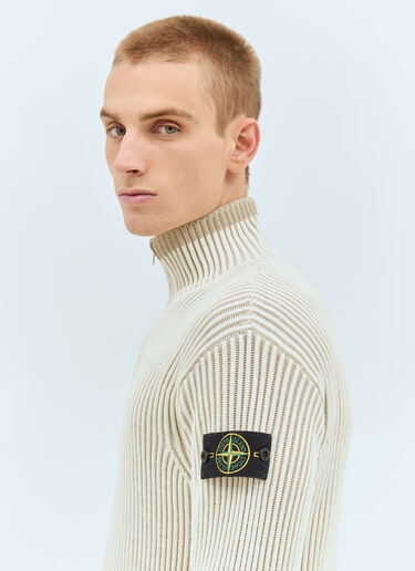 Stone Island 하프 지퍼 스웨터 베이지 sto0158040